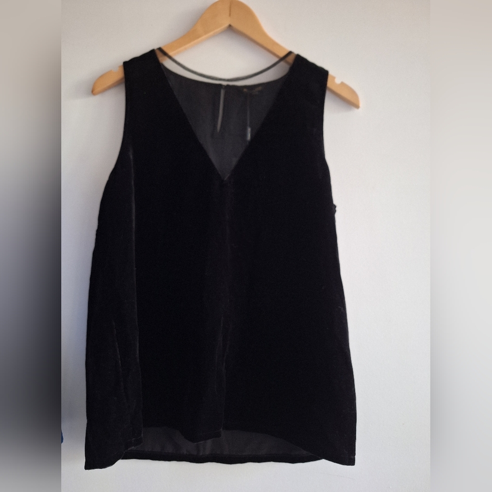 Massimo Dutti velvet & sheer tank